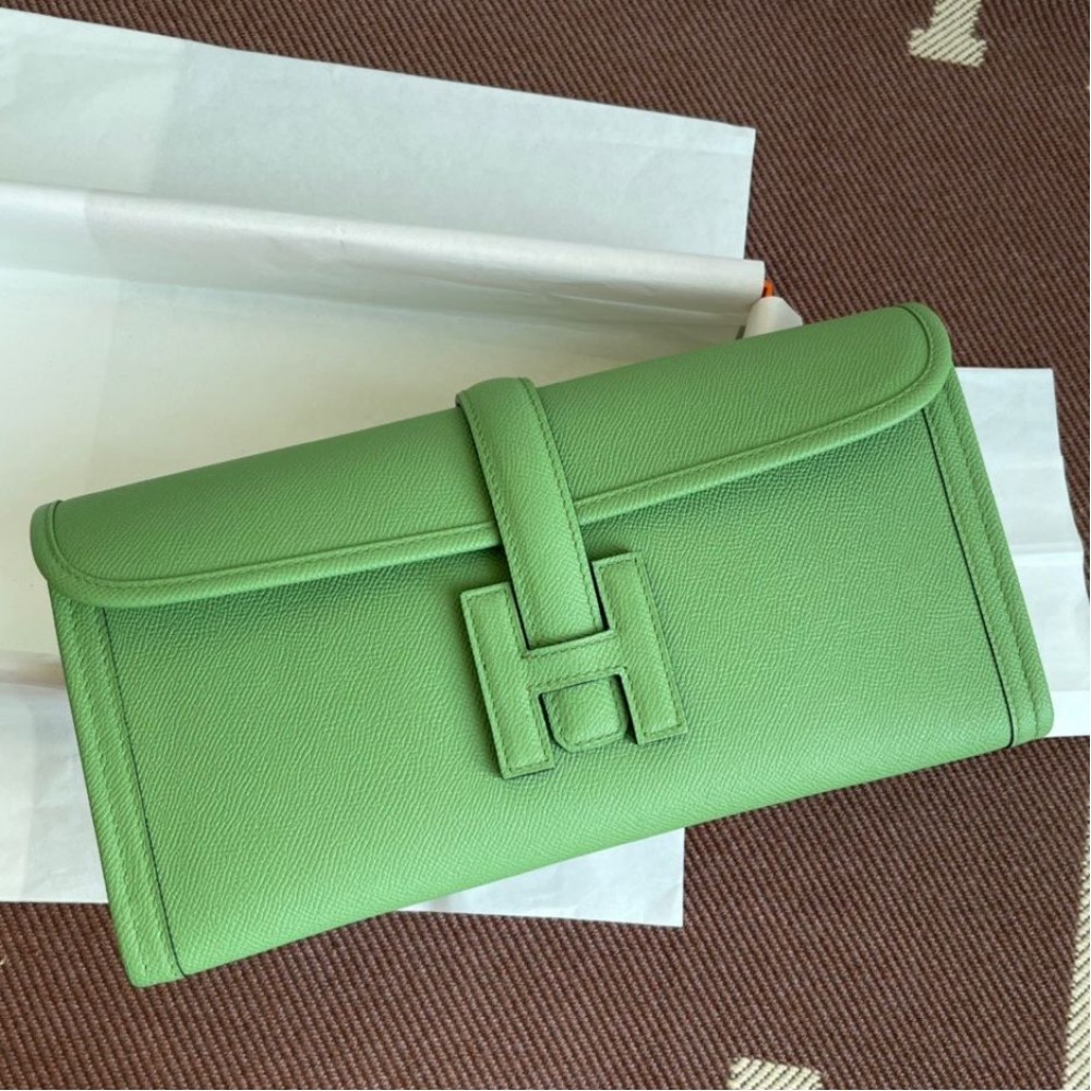 High Quality Replica Hermes Jige Elan 29 Clutch Bag In Vert Criquet Epsom Leather $ 359 USD
