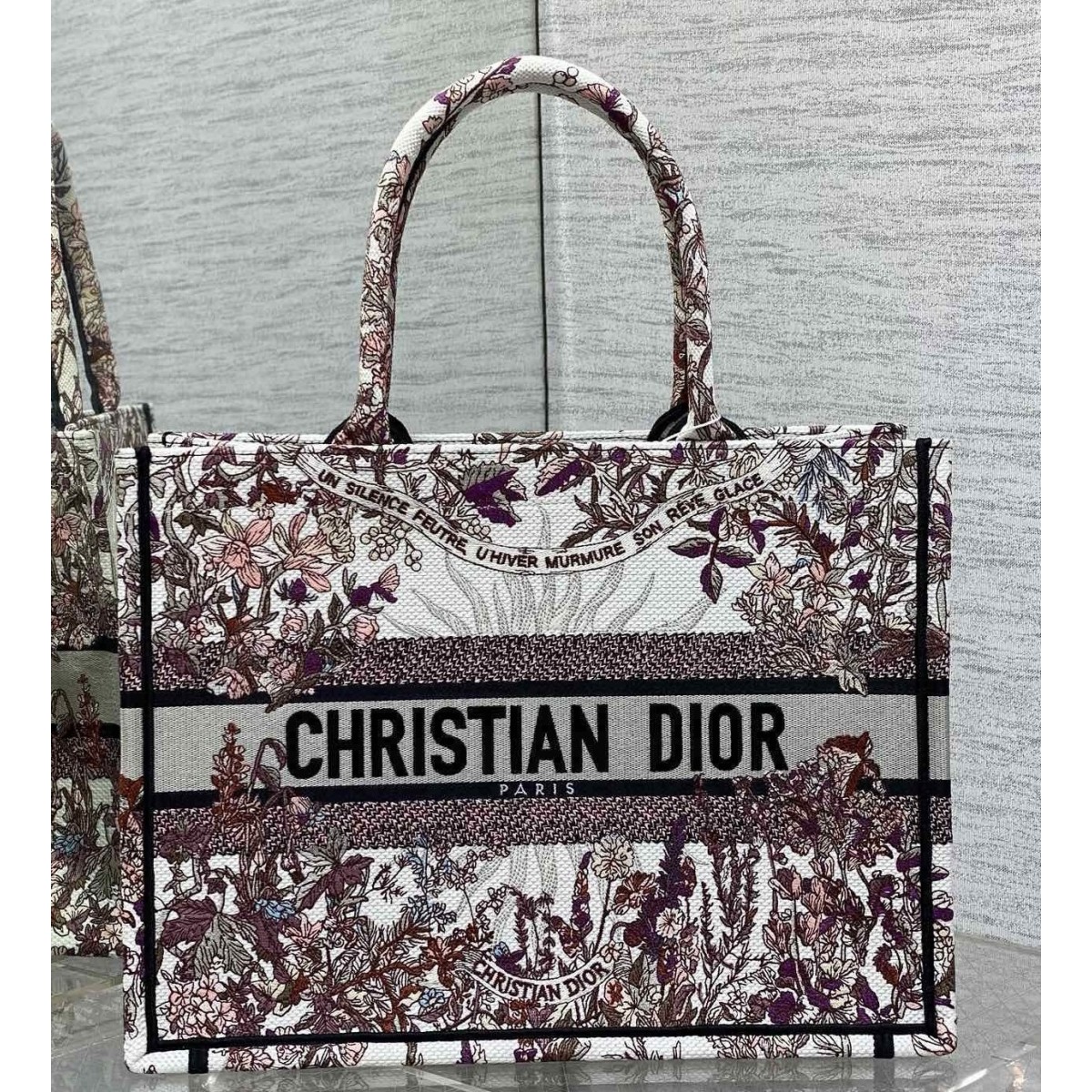 Dior Medium Book Tote Bag in Dior 4 Saisons Hiver Soleil Embroidery High Quality Replica